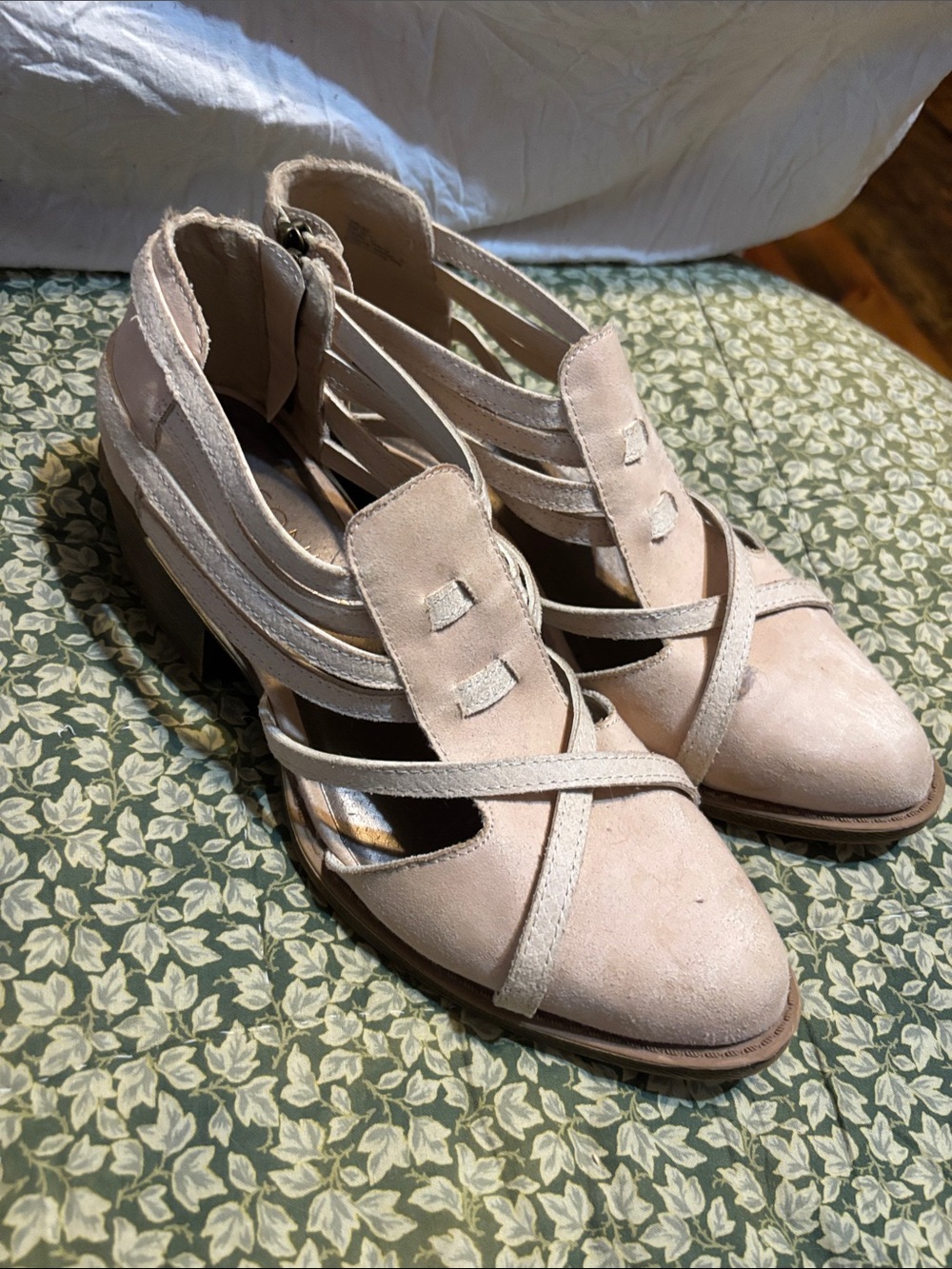 Coconuts by Matisse Blush Suede Strappy Block Heel Sandals